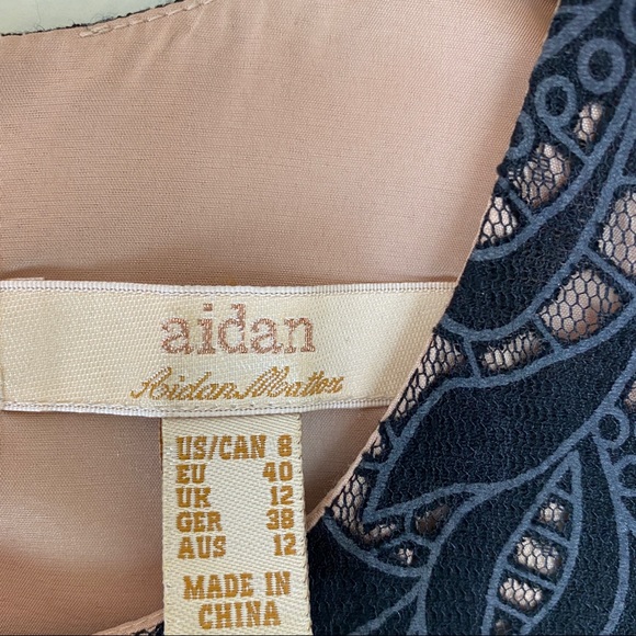 AIDEN MATTOX Black Sheer Lace Fit & Flare Mini Dress Size 8 Party Date Night - Picture 7 of 13